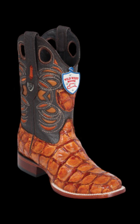 Bota de Pirarucu Original Horma Punta Recortada Wild West
