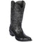 Mens Black Ostrich Leg Boots Snip Toe - Los Altos Boots