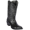 Mens Black Ostrich Leg Boots Snip Toe - Los Altos Boots