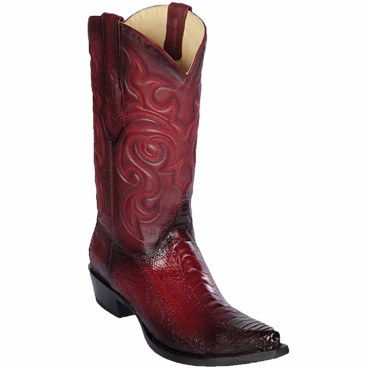 Botas de Avestruz Pata Horma Punta Recortada