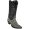 Black Ostrich Leg Boot Snip Toe