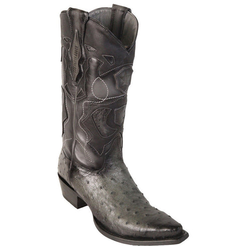 Grey Ostrich Cowboy Boot