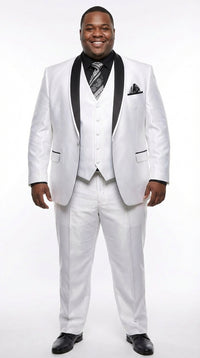 Men’s White Shiny Flashy Fabric Tuxedo Suit with Black Shawl Lapel | Luxury Formal Wedding and Evening Suit Sharkskin Metallic Fabric