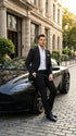Men’s Black Pinstripe Blazer – Classic Tailored Formal Jacket for Business, Office and Evening Wear