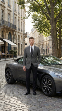 Men’s Charcoal Grey Pinstripe Blazer – Classic Tailored Formal Jacket for Business, Professional Wear Sportcoat