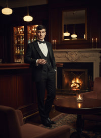 Men’s Black Peaky Blinders Style Three-Piece Tuxedo Suit – Classic Formal Suit with Blazer and Waistcoat Peak Lapel 1920s Style