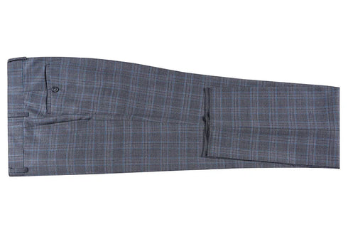 English Laundry 2-Piece Gray Plaid Wool Blend Slim Fit Dress Suit