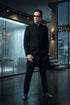 Men’s Black Coat Matrix Keanu Reeves Inspired Long Coat – Classic Mandarin Collar Formal Overcoat, Stylish Winter Trench Coat, Neo Style Jacket