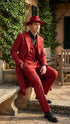 Men’s 1920s Red Zoot Suit – Long Mafia Gangster Three-Piece Vintage Outfit Zuit Pachuco Style