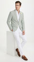 Mens Sage Green Seersucker Blazer – Lightweight Striped Summer Sport Coat Casual Smart Formal Jacket