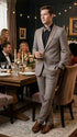 Men’s Light Taupe Western Tuxedo Suit – Cowboy Style Formal Blazer and Pants Outfit in Khaki Tan Light Brown Color