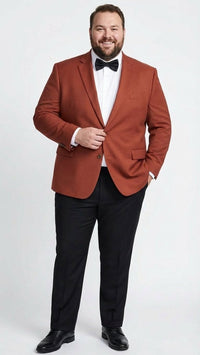 Men’s Brick Copper Rust Color Blazer – Slim Fit Formal and Party Wear Jacket in Burnt Orange Sport Coat