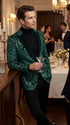 Men’s Emerald Green Paisley Dinner Jacket – Luxury Shawl Lapel Formal Blazer for Prom, Wedding & Tuxedo Events