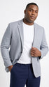 Men’s Light Blue Checkered Sport Coat – Two-Button Wedding, Business and Smart Casual Blazer