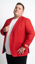 Men’s Red Linen Blazer – Two-Button Wedding, Business and Smart Casual Sport Coat