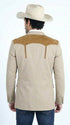 Men’s Khaki Western Blazer with Suede Yokes, Cowboy Sport Coat , Ranch and Country Events in Tan Khaki Color By Platini