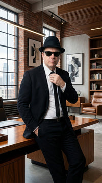 Mens Black Blazer – Vincent Vega Inspired Pulp Fiction Style Classic Formal Blazer for Men Retro Vintage Jacket