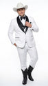 Men’s White and Black Western Wedding Tuxedo – Cowboy Style 3-Piece Traje para Boda with Double-Breasted Vest