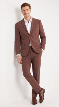 Men’s Coffee Brown 2-Piece Suit – Classic Two-Button Wedding, Business and Formal Suit