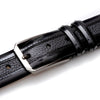 Mezlan Leather & Deerskin Belt Black (AO11113)