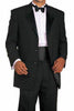 Mens Basic 3 Button Poly Tuxedo in Black