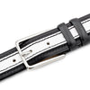 Mezlan Two-Tone Leather Belt Black / White (AO11670)