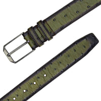 Mezlan Ostrich Skin Belt Olive (AO11678)