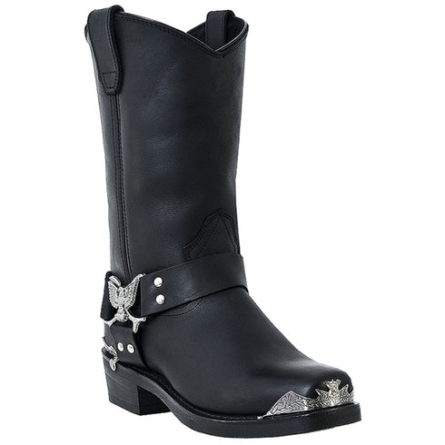 Dingo Black Leather Biker Boots