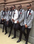 Aaron Gray One Button Best Fitted Wedding Groomsmen Suits with Black