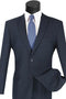 Mens 2 Button Slim Fit Poplin Suit in Navy