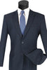Mens 2 Button Slim Fit Poplin Suit in Navy