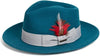 Gangster 100% Austrailian Wool Crushable Mens Fedora Hat - Removable Feather Gangster Look Brimmed Mens Fedora Hat