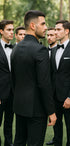 Adrian One Button Black Slim Fit Wedding Groomsmen Suit Online