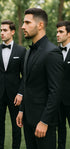 Adrian One Button Black Slim Fit Wedding Groomsmen Suit Online