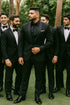 Adrian One Button Black Slim Fit Wedding Groomsmen Suit Online