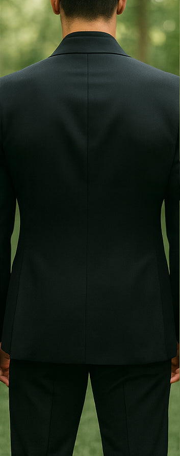 Adrian One Button Black Slim Fit Wedding Groomsmen Suit Online