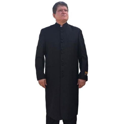 Alberto Nardoni Black Mandarin Collar Button Closure Suit