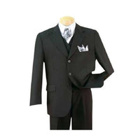 Alberto Nardoni Black Three Buttons Notch Lapel