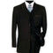Alberto Nardoni Black Three Buttons Vested Wool Suits