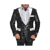 Alberto Nardoni Black White Lapel Shiny Sequin Tuxedo