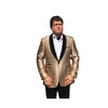 Alberto Nardoni Gold One Button Besom Ticket Pocket Suit