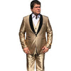 Alberto Nardoni Gold One Button Shawl Vested Suit