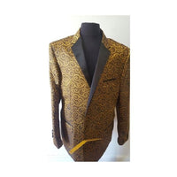 Alberto Nardoni Khaki Men's Shiny Paisley Fashion Blazer