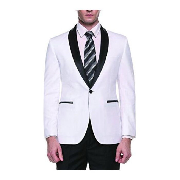 Alberto Nardoni Brand Men'S Dark Blue Shawl Lapel 1 Button Slim Fit Stylish Casual Business Blazers