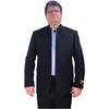 Alberto Nardoni Mandarin Banded Collar Black Suit