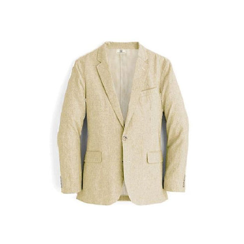 Alberto Nardoni Mens Brand Beige Two Buttons Linen Blazer
