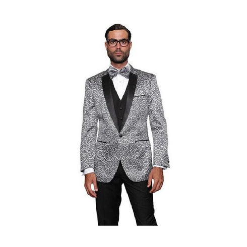 Alberto Nardoni Mens Silver Grey Sport Coat Two Toned Blazer