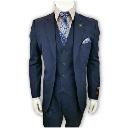 Alberto Nardoni Navy Single Breasted Notch Lapel suit