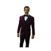 Alberto Nardoni One Button Velvet Modern Fit Suit In Burgundy