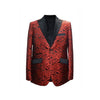 Alberto Nardoni Peak Lapel Paisley Pattern Blazer In Red